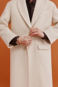 Hoss Intropia Casacos-Fiamma. Sobretudo com gola de lapela Ecru