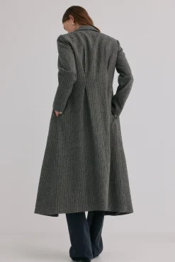 Hoss Intropia Casacos-Fiona. Sobretudo riscas Cinzento