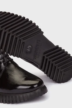 Wonders Calçado De Couro-FLEXFLY 01 Bluchers Preto