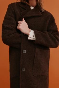 Hoss Intropia Casacos-Flora. Sobretudo com bolsos Castanho