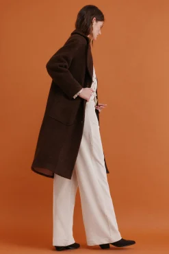 Hoss Intropia Casacos-Flora. Sobretudo com bolsos Castanho