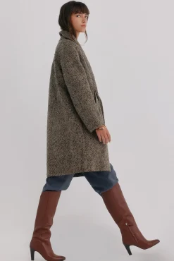 Hoss Intropia Casacos-Fátima. Sobretudo com lapela Ecru