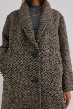 Hoss Intropia Casacos-Fátima. Sobretudo com lapela Ecru