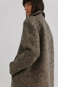 Hoss Intropia Casacos-Fátima. Sobretudo com lapela Ecru