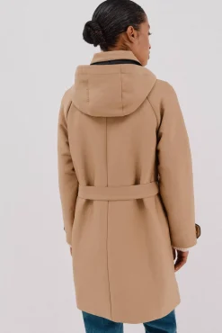 Cortefiel Gabardines|Casacos-Gabardina acetinada capuz desmontável Castanho