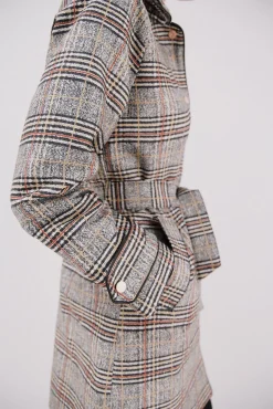 Cortefiel Casacos|Gabardines-Gabardina acetinada capuz desmontável Multicolorido