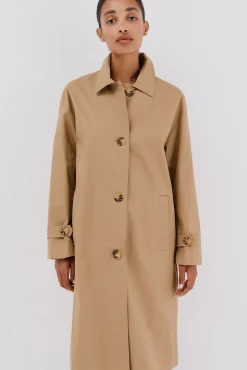 Cortefiel Gabardines|Casacos-Gabardina comprida Tostado