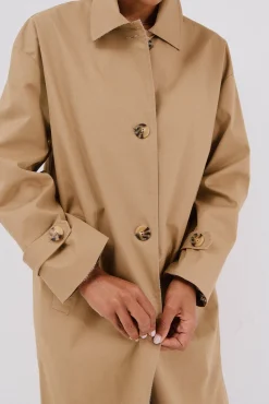 Cortefiel Gabardines|Casacos-Gabardina comprida Tostado