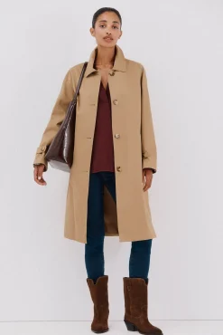 Cortefiel Gabardines|Casacos-Gabardina comprida Tostado