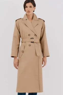 Cortefiel Gabardines|Casacos-Gabardina comprida Tostado