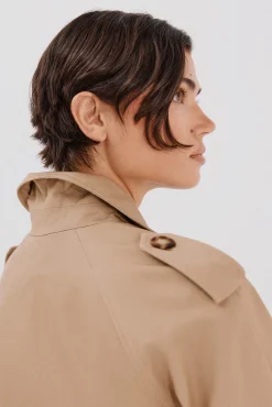 Cortefiel Gabardines|Casacos-Gabardina comprida Tostado