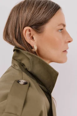 Cortefiel Gabardines|Casacos-Gabardina curta Verde