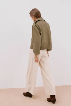 Cortefiel Gabardines|Casacos-Gabardina curta Verde