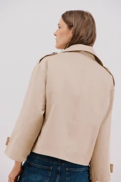 Cortefiel Gabardines|Casacos-Gabardina curta Castanho