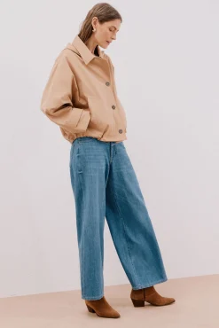 Cortefiel Gabardines|Casacos-Gabardina curta Tostado