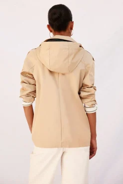 Cortefiel Gabardines|Casacos-Gabardina curta com véu Tostado