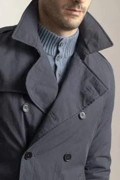 PuroEGO Sobretudos-Gabardina impermeável Azul