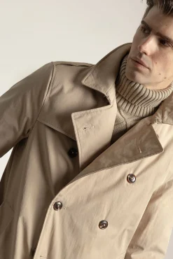 PuroEGO Sobretudos-Gabardina impermeável Castanho