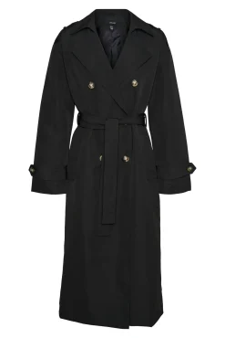 Vero Moda Gabardines|Sobretudos-Gabardina longo básico Preto