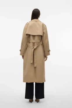 Vero Moda Gabardines|Sobretudos-Gabardina longo básico Castanho