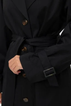 Vero Moda Gabardines|Sobretudos-Gabardina longo com cinto Preto