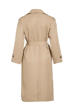 Vila Gabardines|Sobretudos-Gabardina longo com nós Tostado