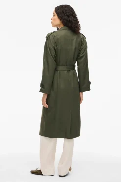 Vila Gabardines|Sobretudos-Gabardina longo com nós Verde