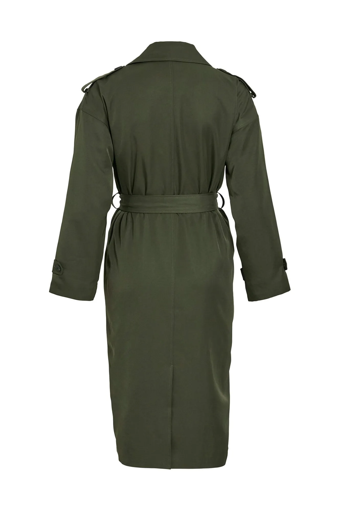 Vila Gabardines|Sobretudos-Gabardina longo com nós Verde