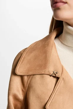 Morgan Gabardines|Sobretudos-gabardina longo de camurça Tostado