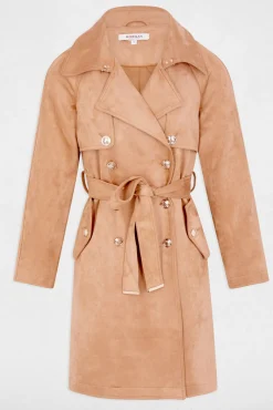 Morgan Gabardines|Sobretudos-gabardina longo de camurça Tostado