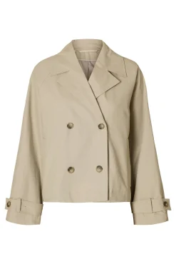 Selected Gabardines|Casacos-Gabardine curto 100% algodão Tostado