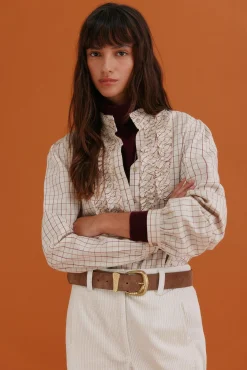 Hoss Intropia Blusas-Gina. Blusa xadrez Ecru