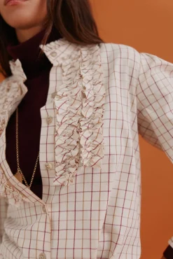 Hoss Intropia Blusas-Gina. Blusa xadrez Ecru