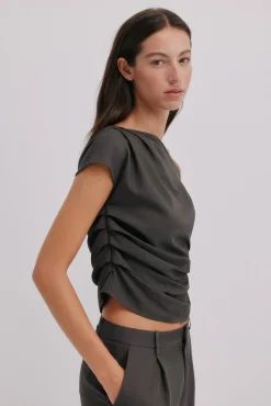 Hoss Intropia T-Shirts-Gisele. Top assimétrico Cinzento