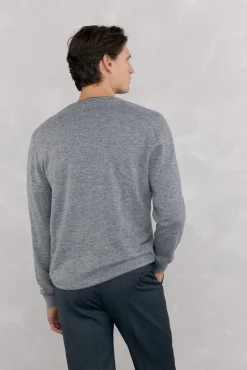 Pedro del Hierro Camisolas-Gola de lã merino e cashmere com bico Cizento