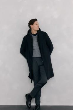 Pedro del Hierro Camisolas-Gola de lã merino e cashmere com bico Cizento