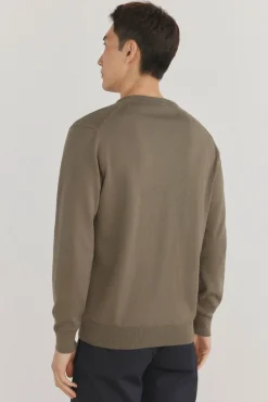 Pedro del Hierro Camisolas-gola de malha fina de algodão premium com bico Verde