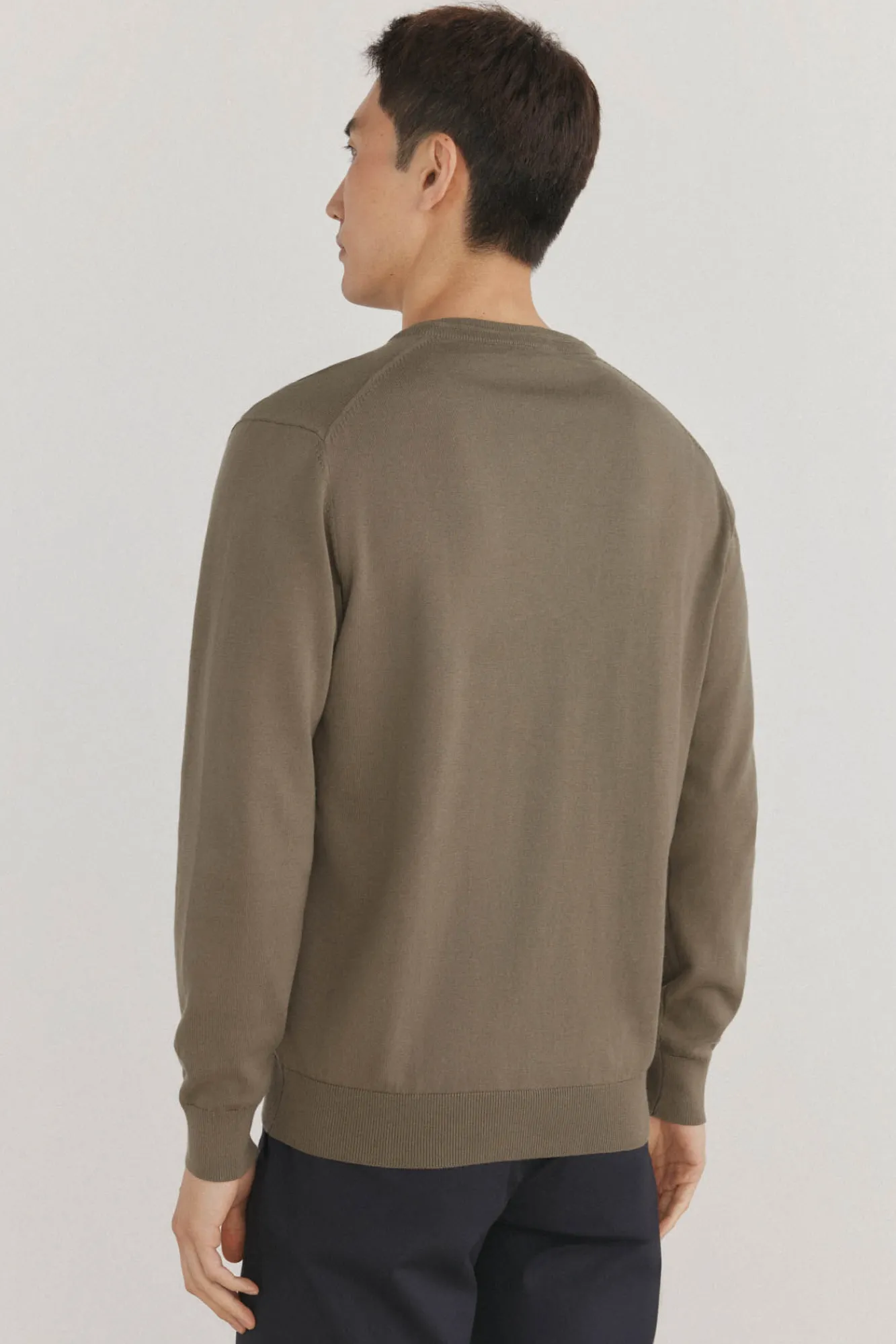 Pedro del Hierro Camisolas-gola de malha fina de algodão premium com bico Verde