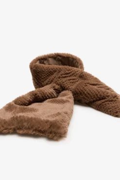 Cortefiel Cachecol-Gola de pele reversível Castanho