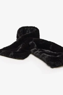 Cortefiel Cachecol-Gola de pele reversível Preto