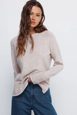 Springfield Camisolas-gola de tricô trançado cru