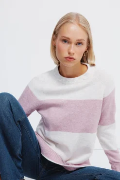 Springfield Camisolas-gola de tricô trançado rosa