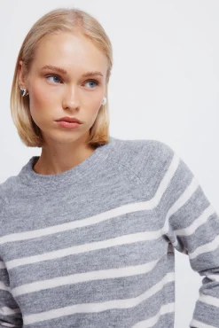 Springfield Camisolas-gola de tricô trançado cinzento