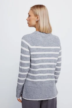 Springfield Camisolas-gola de tricô trançado cinzento