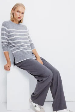 Springfield Camisolas-gola de tricô trançado cinzento