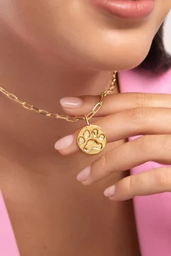 Singularu Joalharia E Bijuteria-Gold Plated Footprint Charm estampado