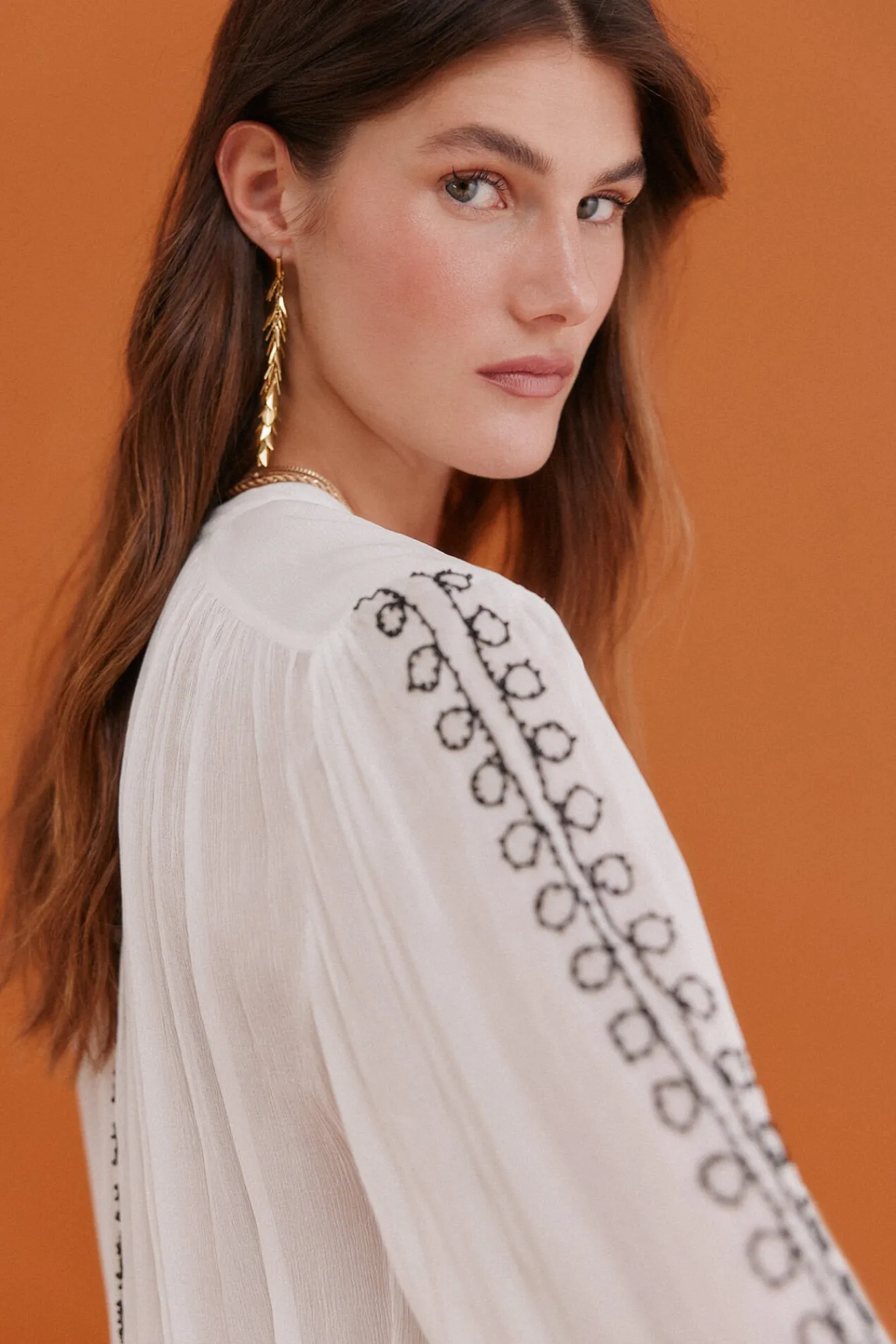 Hoss Intropia Blusas-Graça. Blusa bordada Branco