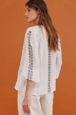 Hoss Intropia Blusas-Graça. Blusa bordada Branco