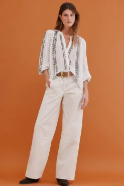 Hoss Intropia Blusas-Graça. Blusa bordada Branco