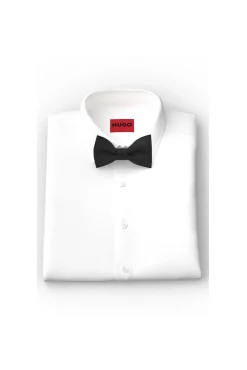 HUGO Gravatas-Gravata borboleta de seda Preto